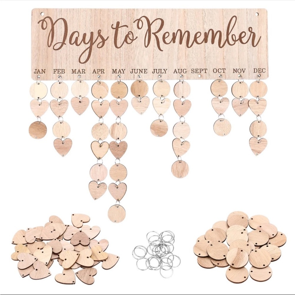 Wooden Calendar Days to Remember Wall Plaque NEW SEALED